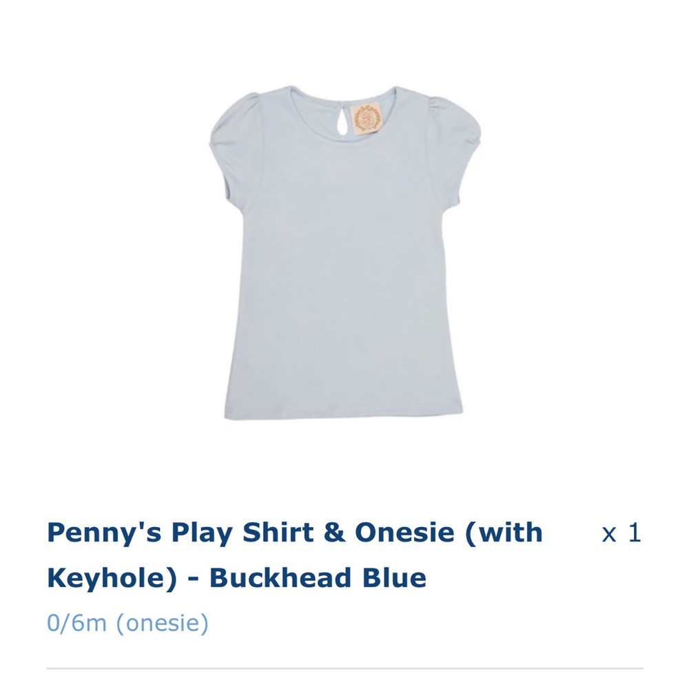 Penny’s Play Shirt/Onesie with Keyhole in Buckhead Blue